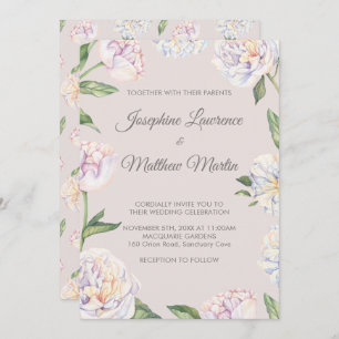 Peony Floral Mauve Hochzeitseinladungen Einladung