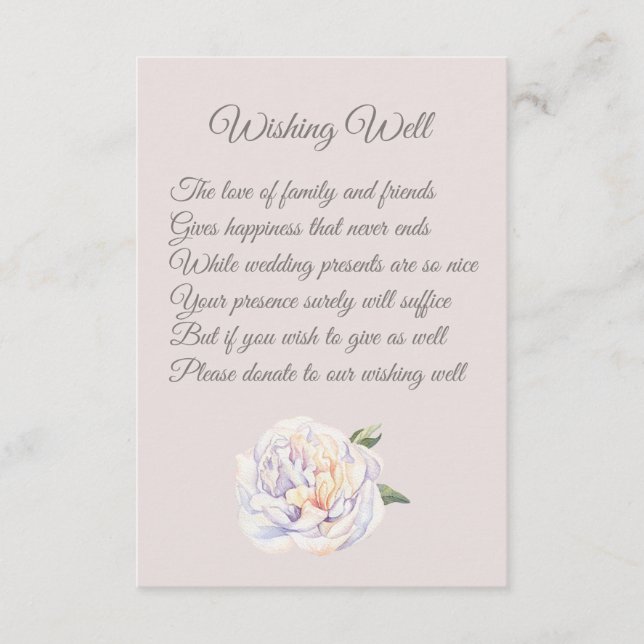 Peony Floral Mauve Hochzeitsplanung Begleitkarte (Vorderseite)