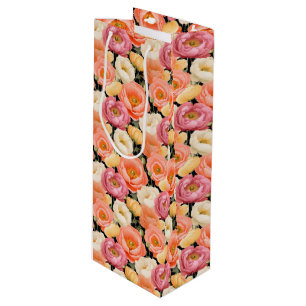Peony Floral Print Geschenktasche Geschenktüte Für Weinflaschen