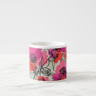 Peony Floral Vintag Nahtlose Muster. Espressotasse