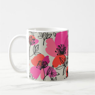 Peony Floral Vintag Nahtlose Muster. Kaffeetasse