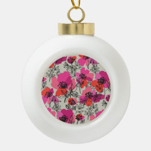 Peony Floral Vintag Nahtlose Muster. Keramik Kugel-Ornament