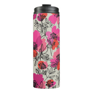 Peony Floral Vintag Nahtlose Muster. Thermosbecher