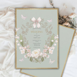 Peony Floral Vintage Wedding Einladung