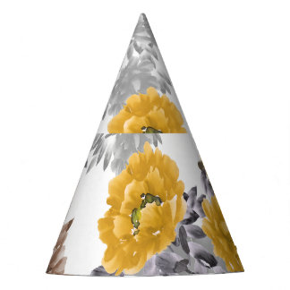 Peony Floral Watercolor Weißer Hintergrund Partyhütchen