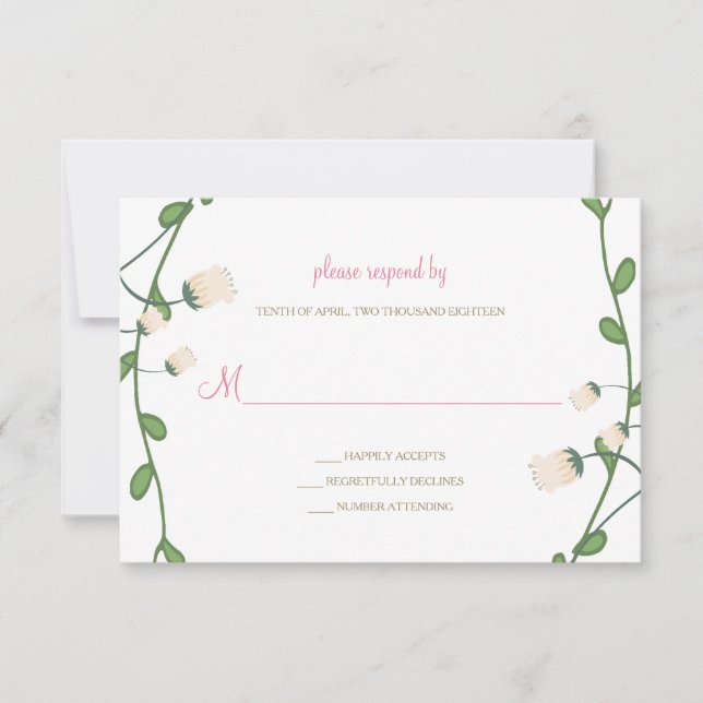 Peony Floral Wedding RSVP Card (Vorderseite)