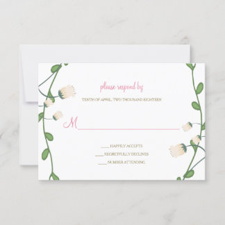 Peony Floral Wedding RSVP Card