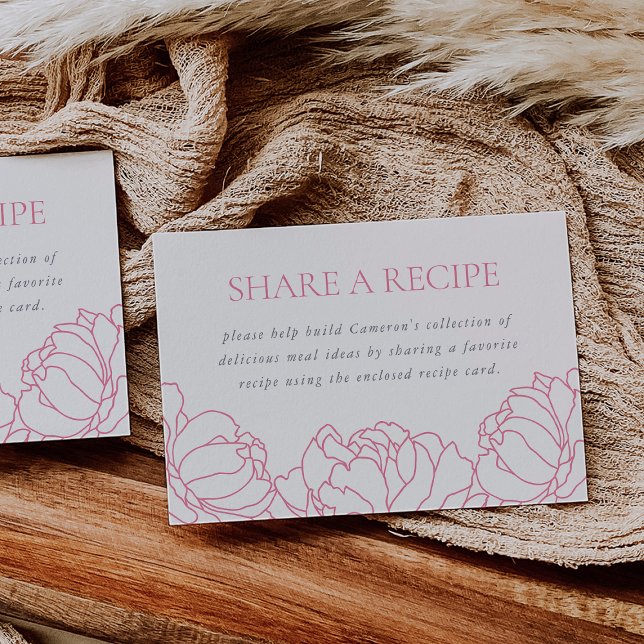 Peony Garden Brautparty Rezept Karte (Von Creator hochgeladen)