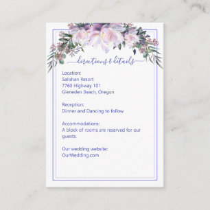 Peony Garden Lavender White Wedding Details Begleitkarte
