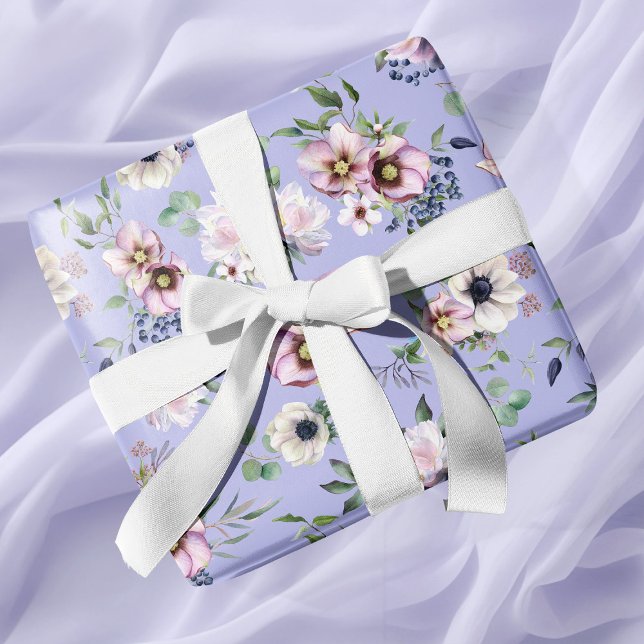 Peony Garden Periwinkle Lavender Wedding Geschenkpapier (Peony Garden Periwinkle Lavender Wedding Wrapping Paper)