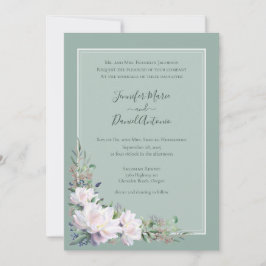 Peony Garden Sage Green Wedding Einladung