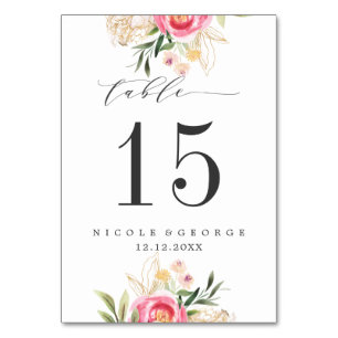 Peony gold WEDING Personalisierte Tischnummer