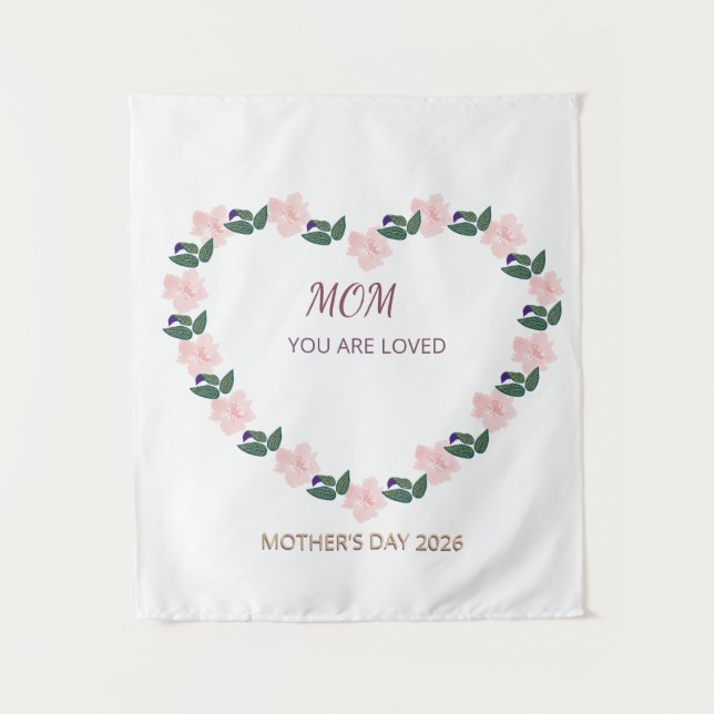 Peony Heart Honor for Mom Wandteppich (Vorderseite)
