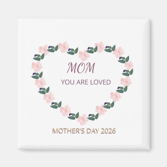 Peony Heart Mom Affection Artwork Magnet (Vorne)