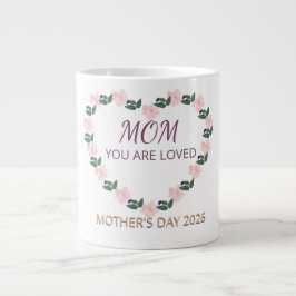 Peony Heart Morning Love for Mom Jumbo-Tasse
