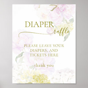 Peony Hydrangea Pastel Babydusche Windelwanne Poster