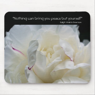 Peony Inner Peace Inspiration Zitat Mousepad
