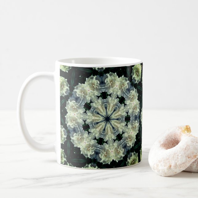 Peony Kaleidoscope Blume Art Kaffeetasse (Mit Donut)