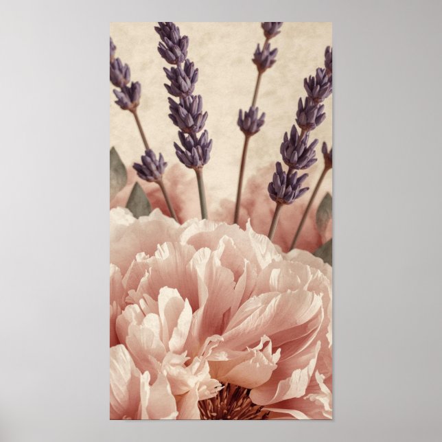 Peony & Lavender Harmony Poster (Vorne)