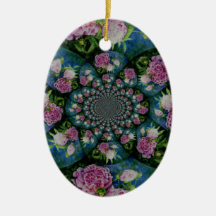 Peony Mandala Keramikornament