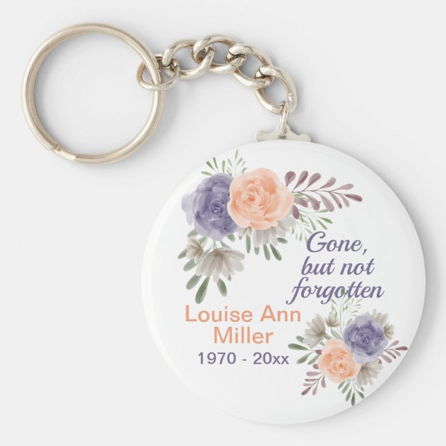 Peony Memorial verschwunden, aber nicht vergessen Schlüsselanhänger (Vorne)