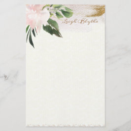 Peony Modern Watercolor Personalisiert Stationieru Briefpapier