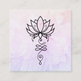 *~ Peony Nirvana Sacred Geometry Reiki Lotus Quadratische Visitenkarte