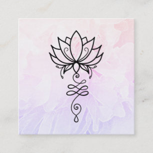 *~* Peony Nirvana Sacred Geometry Reiki Lotus Quadratische Visitenkarte