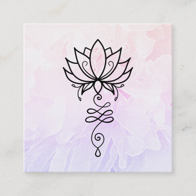 *~ Peony Nirvana Sacred Geometry Reiki Lotus Quadratische Visitenkarte (Vorderseite)