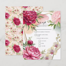 Peony & Orchid Garden Floral Glam Wedding Einladung