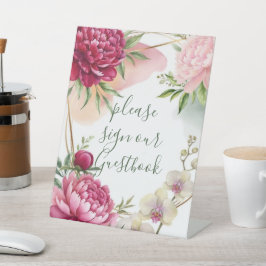 Peony & Orchid Garden Floral Glam Wedding Sockelschild