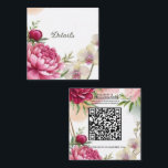 Peony & Orchid Garden Floral Wedding Detail Quadratische Visitenkarte<br><div class="desc">customize however you want</div>