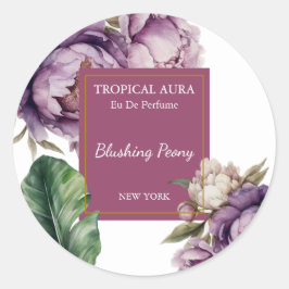 Peony Perfume Label Runder Aufkleber
