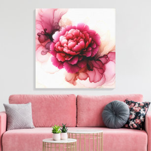 Peony Pink Abstrakt Leinwanddruck