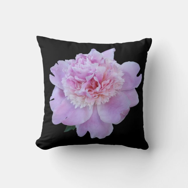 Peony Pink Blume Modern Throw Kissen (Vorderseite)