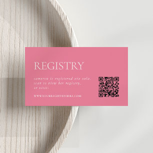 Peony Pink   Brautparty Registry QR Begleitkarte