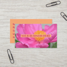 Peony Pink Floral Visitenkarte