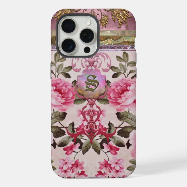 Peony Place Monogram iPhone Hülle (Rückseite)
