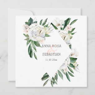 *~* Peony QR UAWG AR15 Blume Frame Wedding Einladung