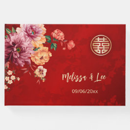 Peony Red Chinese Wedding Gästebuch