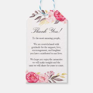 Peony Romance Wedding Gift Tags Geschenkanhänger