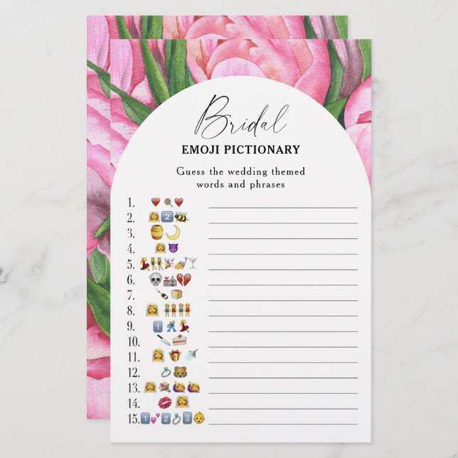 Peony Rose - Brautparty Emoji-Picknick (Vorne/Hinten)