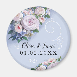 Peony Rose Couple Gastgeschenke Hochzeiten Elegant Magnet