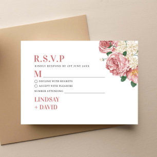 Peony Roses RSVP Enclosure Card