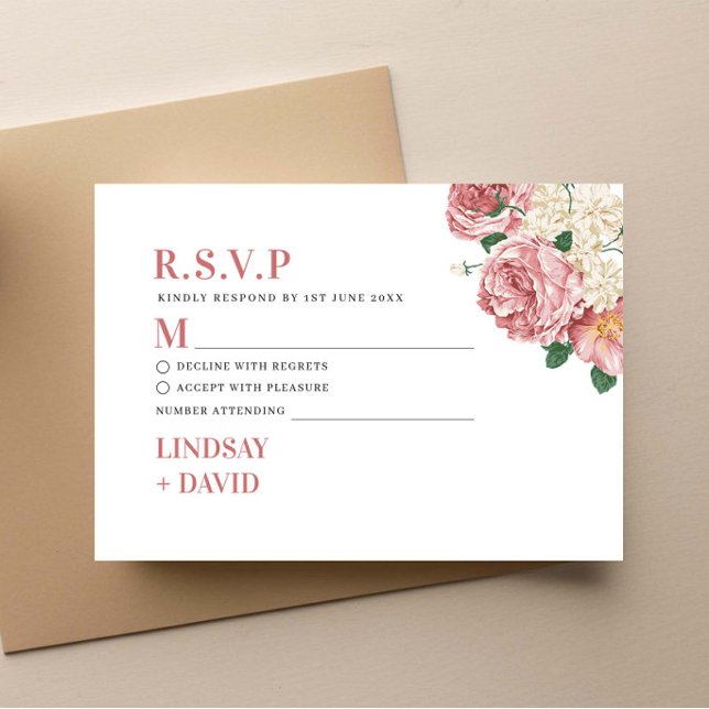 Peony Roses RSVP Enclosure Card (Von Creator hochgeladen)