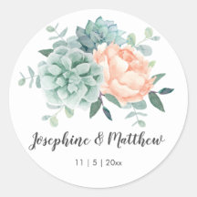 Peony Succulents Floral Watercolor Wedding