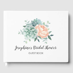 Peony Succules Blumenwasser Brautparty Gästebuch