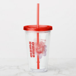 Peony Tumbler Personalisierte Blüte für Mama Acryltrinkbecher