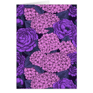 Peony und Hydrangea in Rosa und Violett