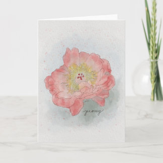 Peony Watercolor Card Karte